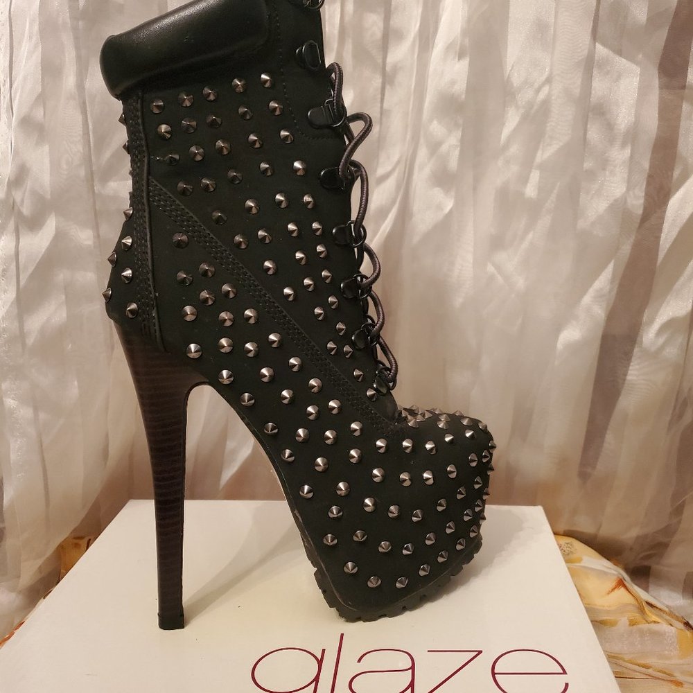 Black High Rhinestone heels
